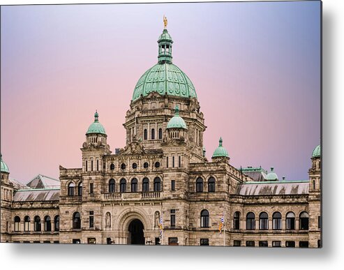 Vancouver Metal Print featuring the photograph Victoria Parliament Building at Dusk by Darryl Brooks