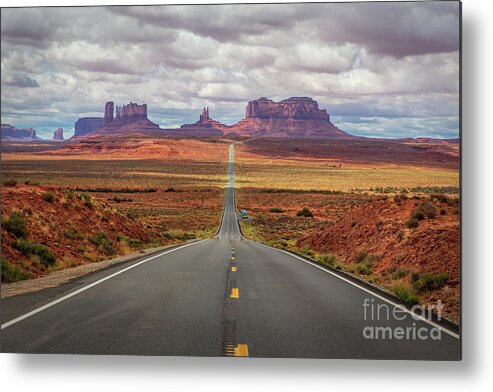 Landscape Metal Print featuring the photograph View of Monument Valley From Forrest Gump Point by Mimi Ditchie