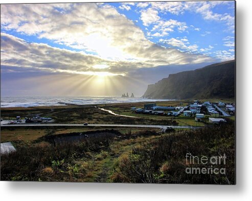 Vik Metal Print featuring the photograph Vik Iceland Sunrays 7028 by Jack Schultz