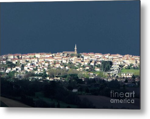 Abstract Metal Print featuring the photograph Village before the Storm by Jean Bernard Roussilhe