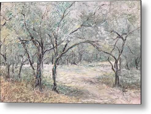  Metal Print featuring the painting Vincents Olive Trees 2 by Robin Miller-Bookhout