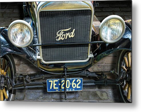 Car Metal Print featuring the photograph Vintage Ford Model T Automobile Front End by Randall Nyhof