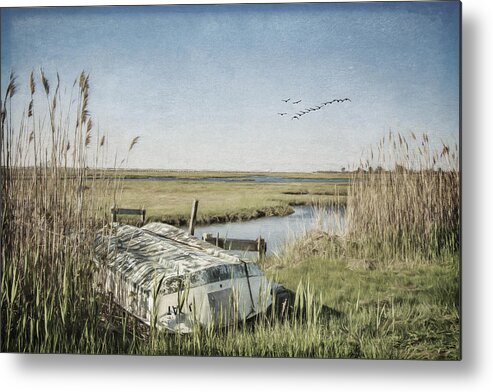 Dinghy Metal Print featuring the photograph Vintage Seaside by Cathy Kovarik