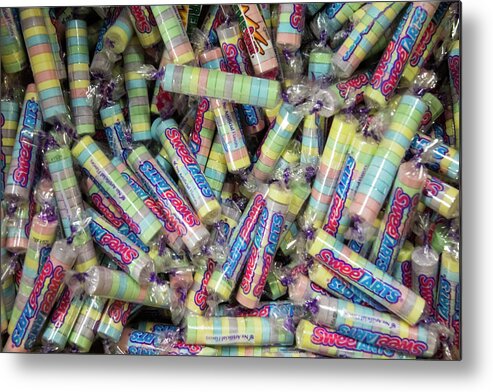 Candies Metal Print featuring the photograph VIntage Sweet Tarts candies by Karen Foley