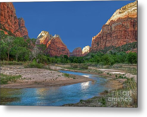 Zion Metal Print featuring the photograph Virgin River Bend by Peter Kennett