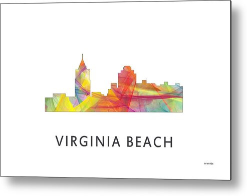 Virginia Beach Virginia Skyline Metal Print featuring the digital art Virginia Beach Virginia Skyline by Marlene Watson