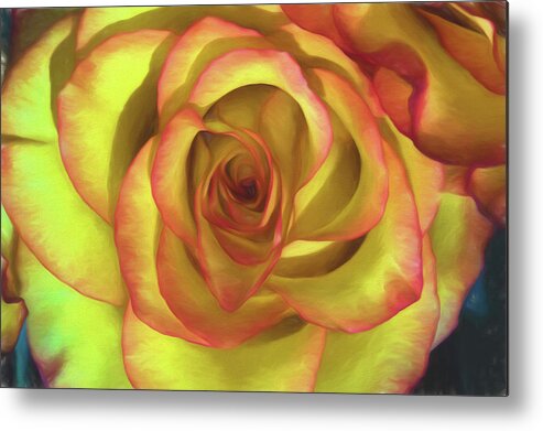 Topaz Impressions Metal Print featuring the photograph Vivid Rose by John Roach