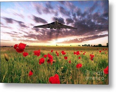 Avro Vulcan Metal Print featuring the digital art Vulcan Poppy Fly Past by Airpower Art
