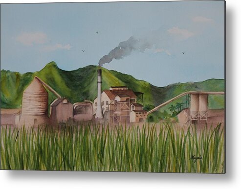 Waialua Metal Print featuring the painting Waialua Sugar Mill by Kelly Miyuki Kimura