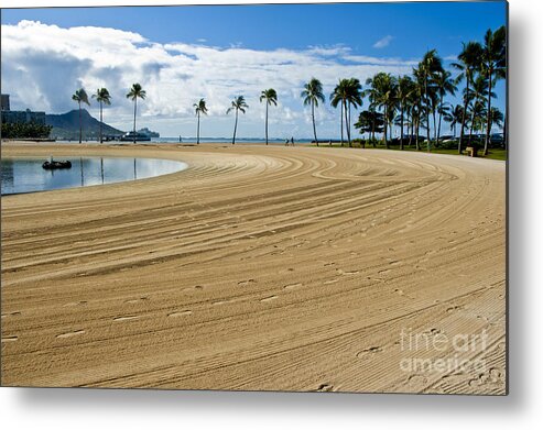 Background Metal Print featuring the photograph Waikiki beach on Oahu Hawaii by Micah May