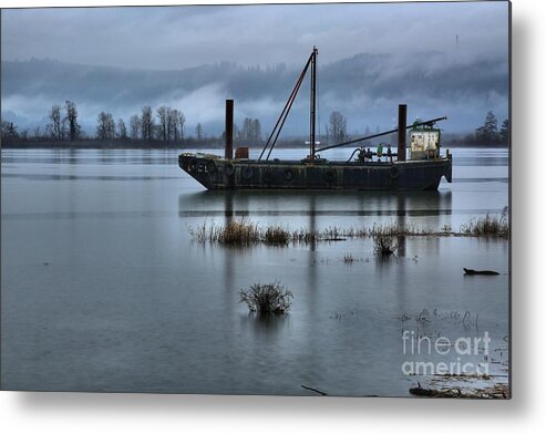 Tug Boat Metal Print featuring the photograph Waiting For The Barge by Adam Jewell