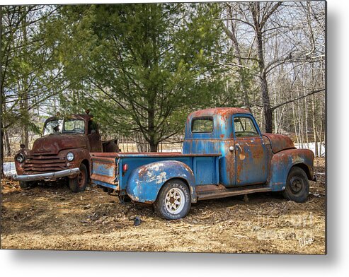 Old Truck Metal Print featuring the photograph Waiting to be fixed by Alana Ranney