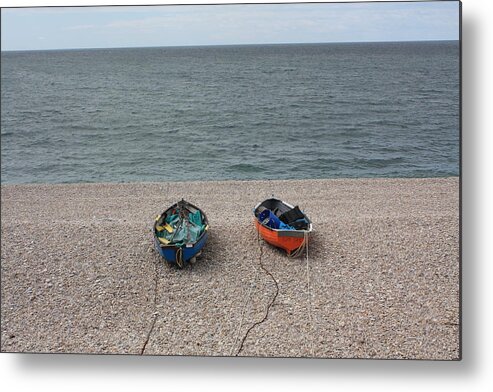 Chesil Beach Metal Print featuring the photograph Waiting to go to sea by David Matthews