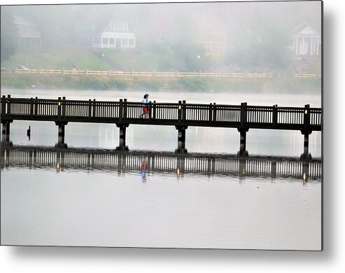 Lake Junaluska Metal Print featuring the photograph Walking Bridge by Chuck Brown