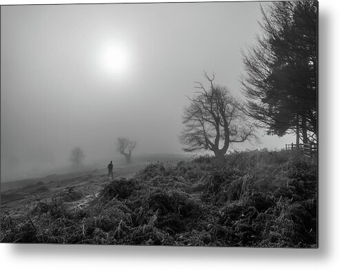 Fog Metal Print featuring the photograph Walking Into It by Nick Bywater