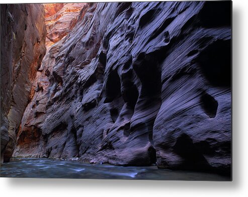 Wall Metal Print featuring the photograph Wall Street at the Narrows at Zion National Park by Jetson Nguyen