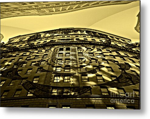 Wall St. Building Metal Print featuring the photograph Wall Street Looking Up by Julie Lueders 