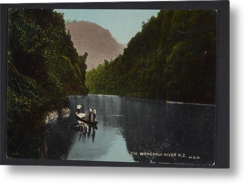 Wanganui River Metal Print featuring the painting Wanganui River, The New Zealand, 1904-1915, Dunedin, by Muir and Moodie studio by Celestial Images