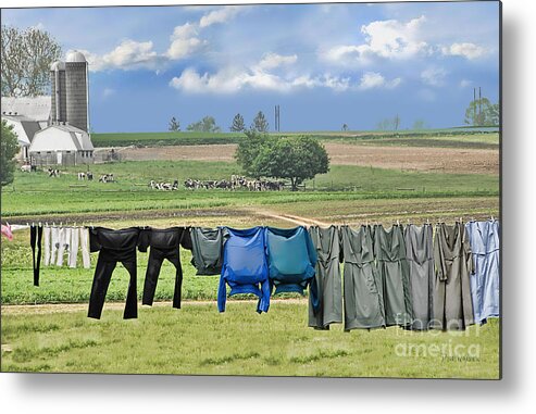 Amish Metal Print featuring the photograph Wash Day in Amish Country by Dyle  Warren