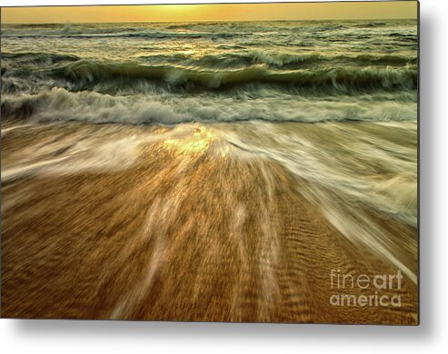 Coastal Metal Print featuring the photograph Washing Out to Sea Nature / Seascape / Coastal Photograph by PIPA Fine Art - Simply Solid