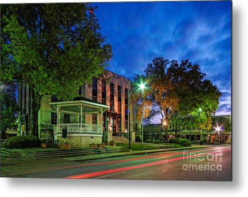 Washington Metal Print featuring the photograph Washington County Courthouse at Twilight - Brenham Texas by Silvio Ligutti