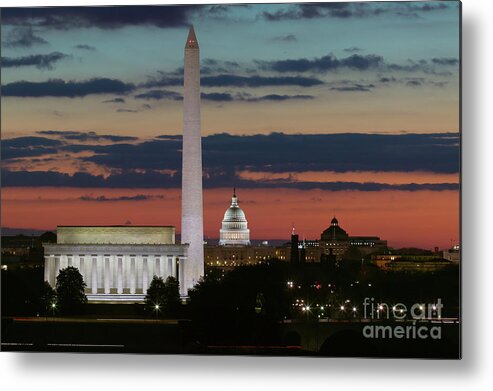Clarence Holmes Metal Print featuring the photograph Washington DC Landmarks at Sunrise I by Clarence Holmes