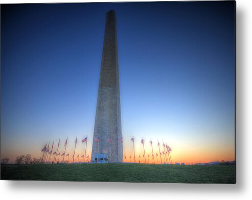 Sneffy Metal Print featuring the photograph Washington Monument at Sunset by Shelley Neff