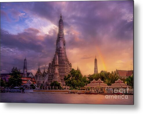 Chao Phraya River Metal Print featuring the photograph Wat Arun in Bangkok, Thailand by Liesl Walsh