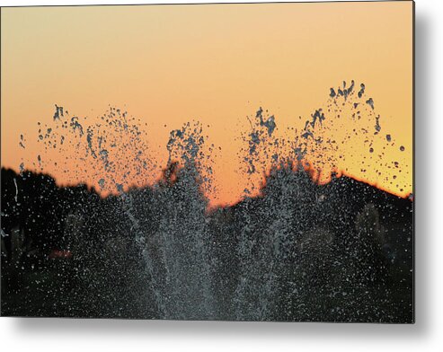 Water Metal Print featuring the photograph Water Play At Sunset by DiDesigns Graphics