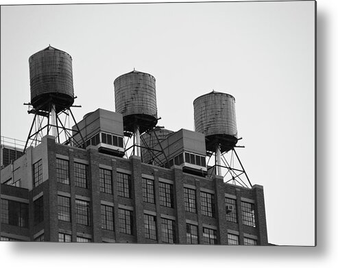 New York Metal Print featuring the photograph Water Towers by Jose Rojas