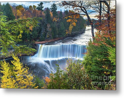 Waterfalls Metal Print featuring the photograph Waterfalls Upper Tahquamenon Autumn Colors -5085  Pure Michigan by Norris Seward