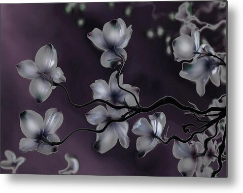Dogwood Metal Print featuring the painting Wave Japanese Art by Gray Artus