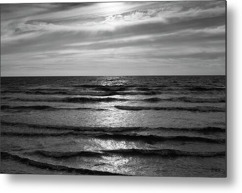Black Metal Print featuring the photograph Wave Upon Wave I BW by David Gordon