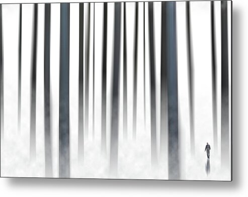 Abstract Metal Print featuring the photograph Way Out In The Woods by Rabiri Us