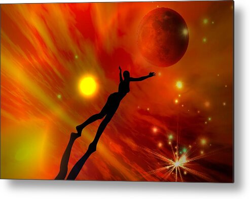 Moon Metal Print featuring the digital art We All Shine On Like The Moon And The Stars And The Sun by Shadowlea Is