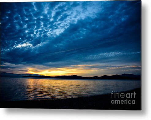 Storm Metal Print featuring the photograph Welcome Beach Storm Sunset by Elaine Hunter
