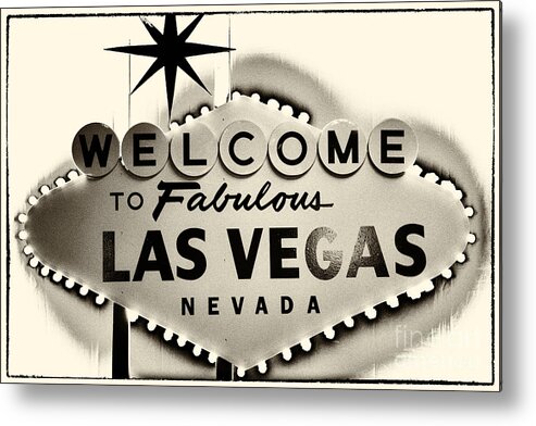 Las Vegas Metal Print featuring the photograph Welcome to Fabulous Las Vegas Nevada by Leslie Leda