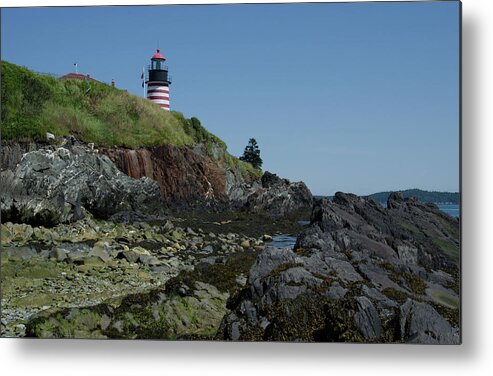 West Quoddy Lighthouse Metal Print featuring the photograph West Quoddy a View from the Ocean Floor by Janice Adomeit