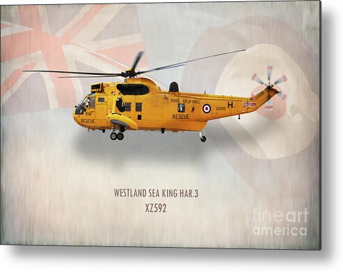 Sea King Metal Print featuring the digital art Westland Sea King HAR3 XZ592 by Airpower Art