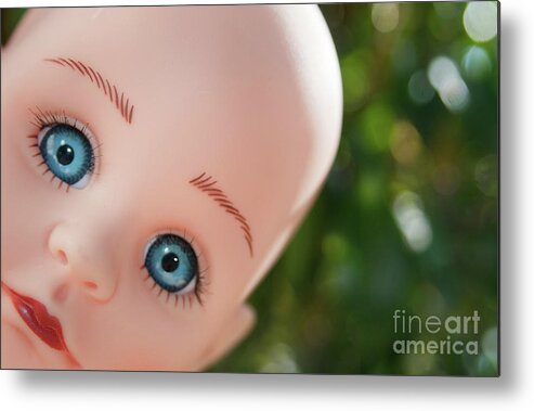 Child Metal Print featuring the photograph What's This Button For by Dan Holm