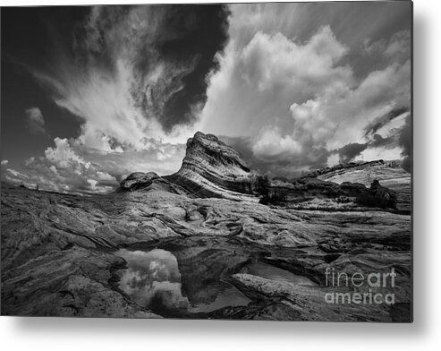 White Pockets Metal Print featuring the photograph White Pocket - Black and White by Keith Kapple