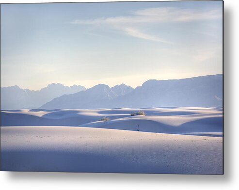 Desert Metal Print featuring the photograph White Sands Blue Sky by Peter Tellone