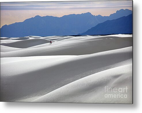 Hikers Metal Print featuring the photograph White Sands Hikers by Martin Konopacki