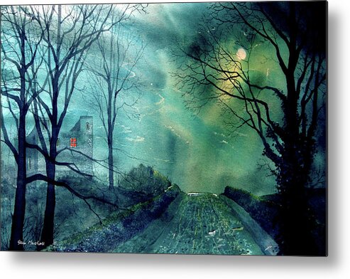 Glenn Marshall Artist Metal Print featuring the painting Whorlton Castle by Glenn Marshall