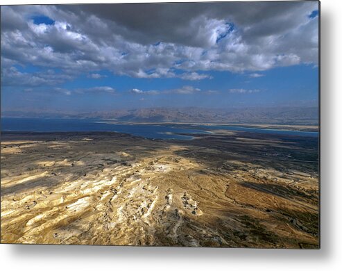 Wide Angle Metal Print featuring the photograph Wide view from Masada by Dubi Roman