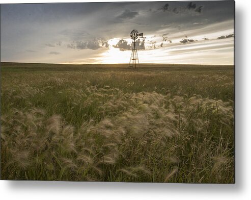 Kansas Metal Print featuring the photograph Windmill 6102015 by Chris Harris