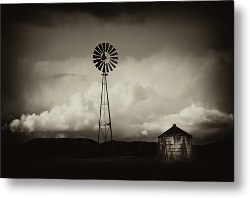 Clouds Metal Print featuring the photograph Windmill and Tank by Gus McCrea
