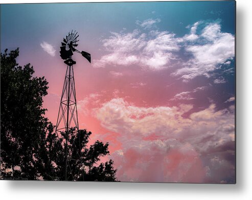 Windmill Metal Print featuring the photograph Windmill at Sunset by G Lamar Yancy