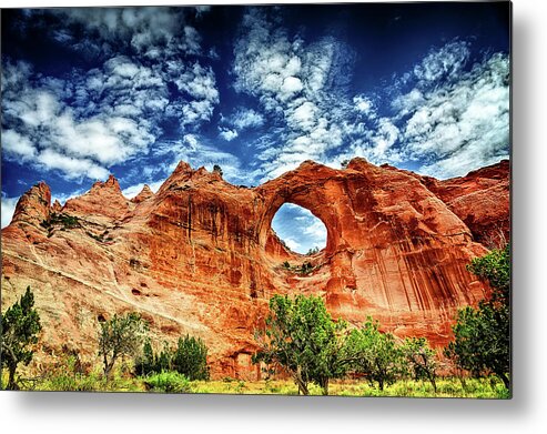 Window Rock Metal Print featuring the photograph Window Rock by Mike Stephens