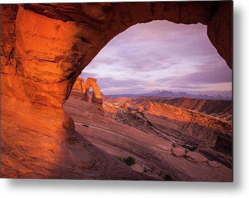 Delicate Arch Metal Print featuring the photograph Window to Arch by Wesley Aston